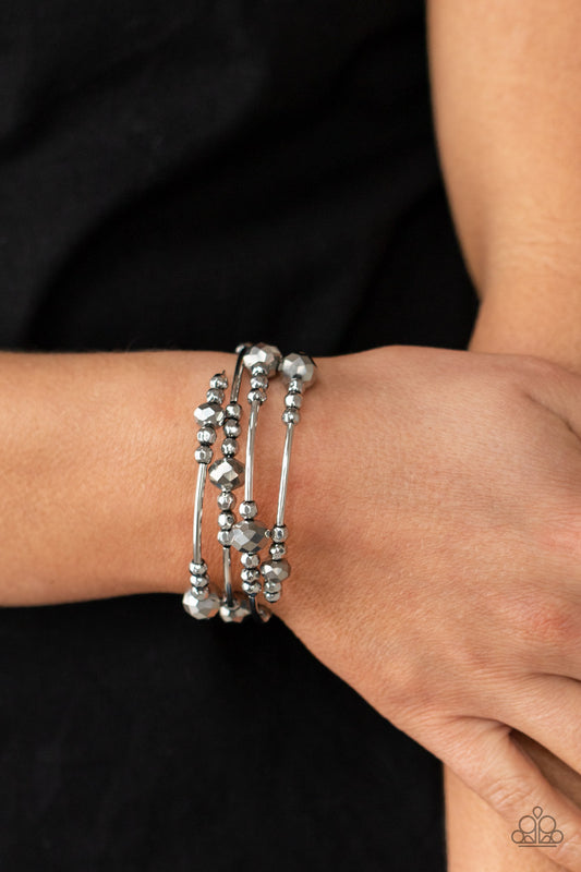 Showy Shimmer - Silver Paparazzi Bracelet
