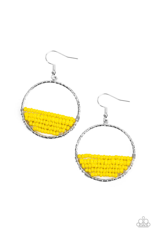 Head-Over-Horizons - Yellow Paparazzi Earrings