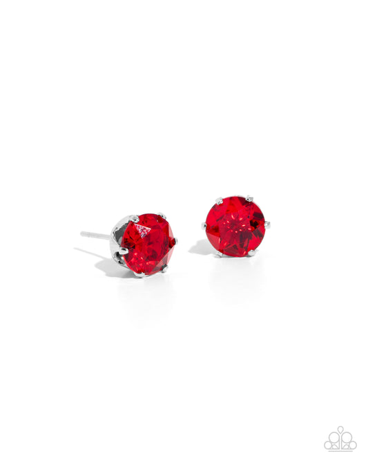 Breathtaking Birthstone - Red Earrings