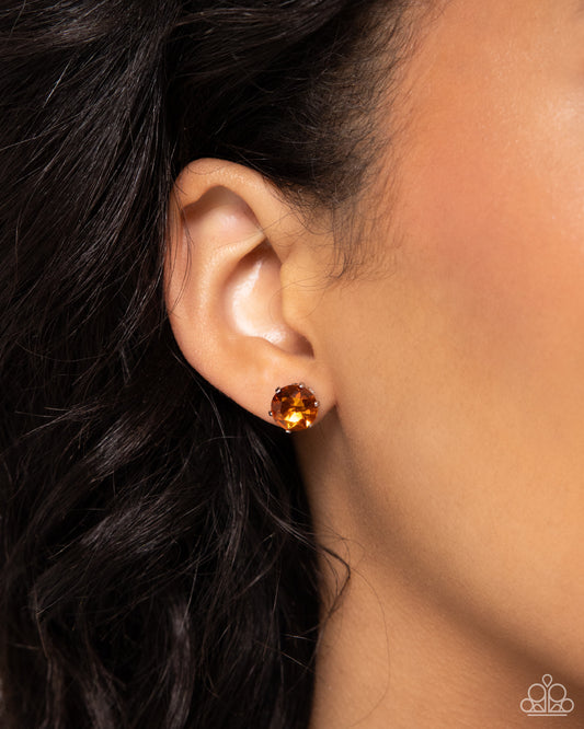 Breathtaking Birthstone - Orange Earrings