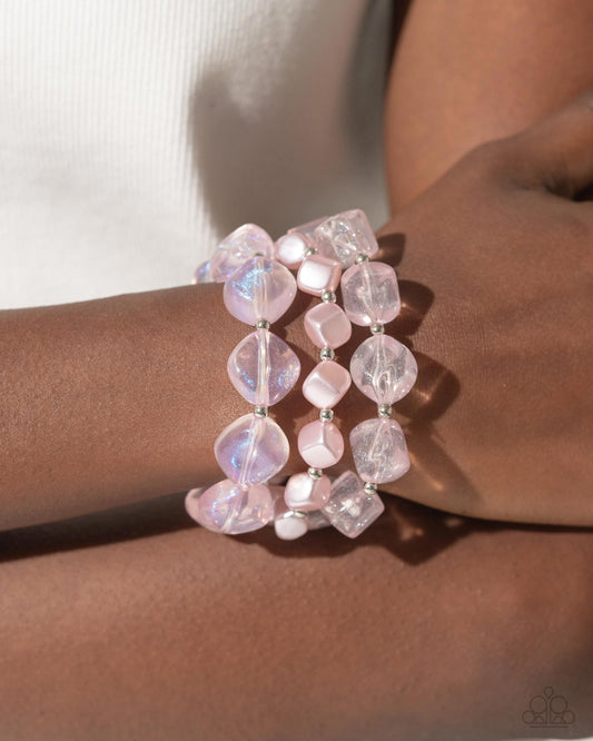 Glittery Gala - Pink Bracelet