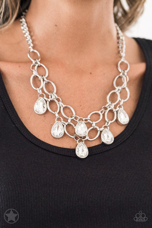 Paparazzi Show-Stopping Shimmer - White Necklace Blockbuster