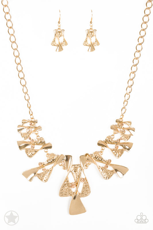 The Sands of Time - Gold Paparazzi Blockbuster Necklace