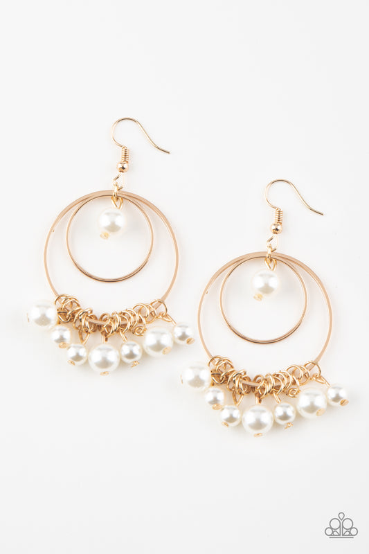 New York Attraction - Gold Paparazzi Earrings