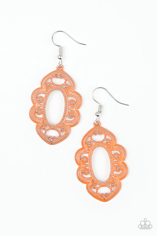 Mantras and Mandalas - Orange Paparazzi Earrings