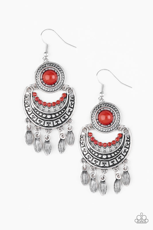 Mantra to Mantra - Red Paparazzi Earrings