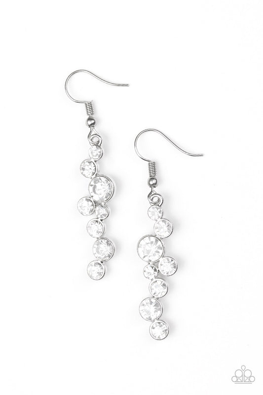 Milky Way Magnificence - White Paparazzi Earring