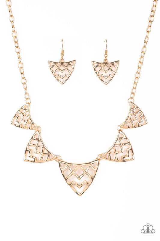 Welcome To The Lions Den - Gold Paparazzi Necklace