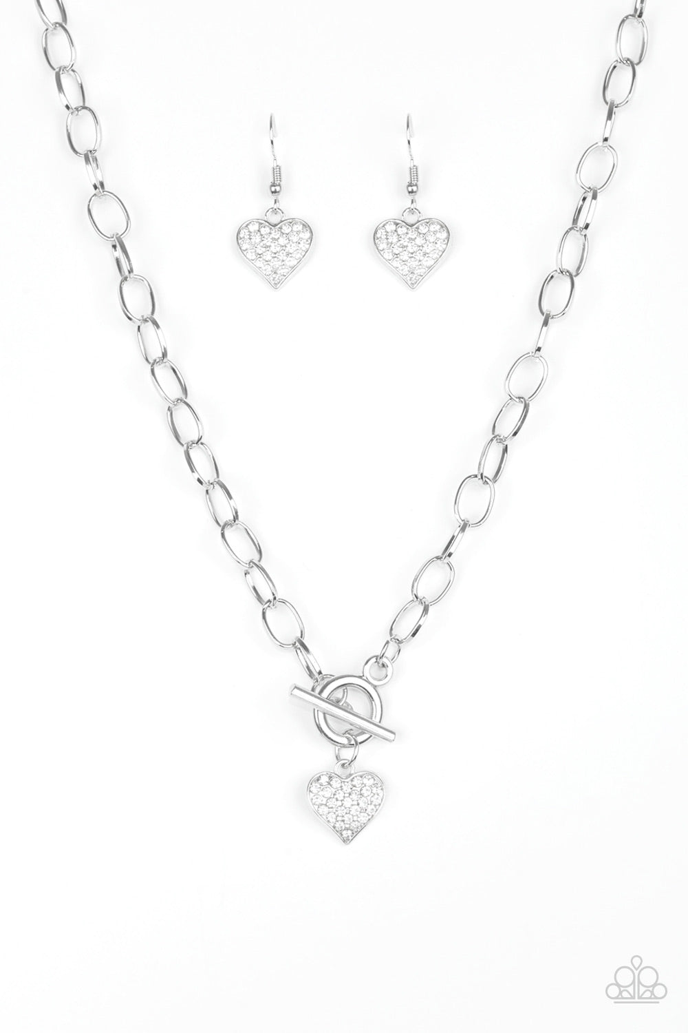 Harvard Hearts - White Necklace