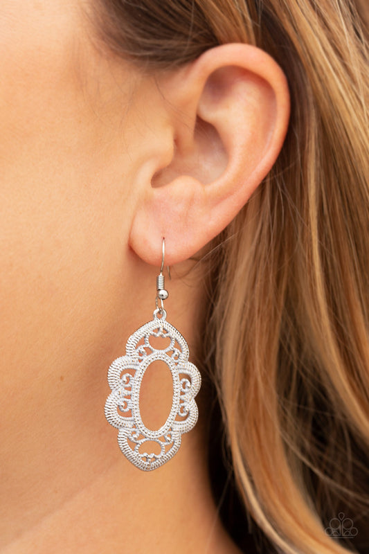 Mantras and Mandalas - White Paparazzi Earrings