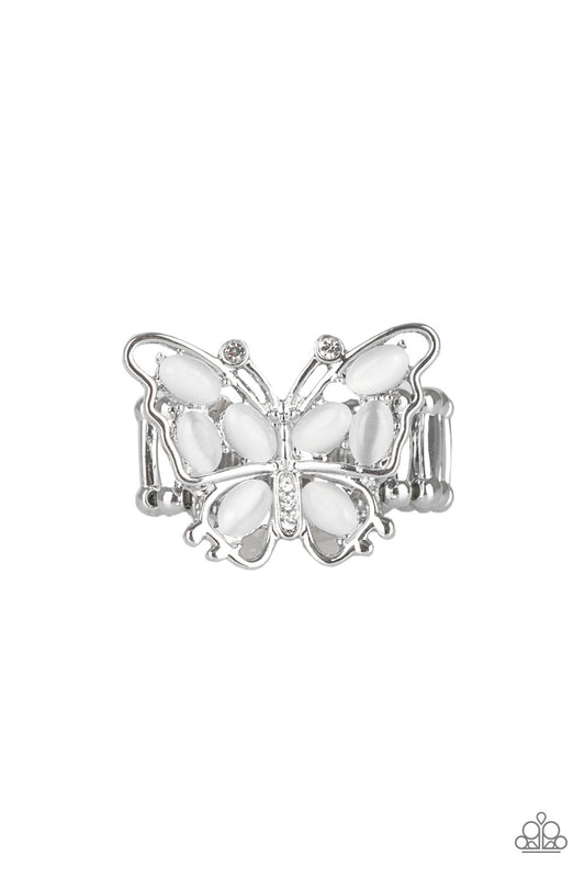 Flutter Flair - White Paparazzi Ring