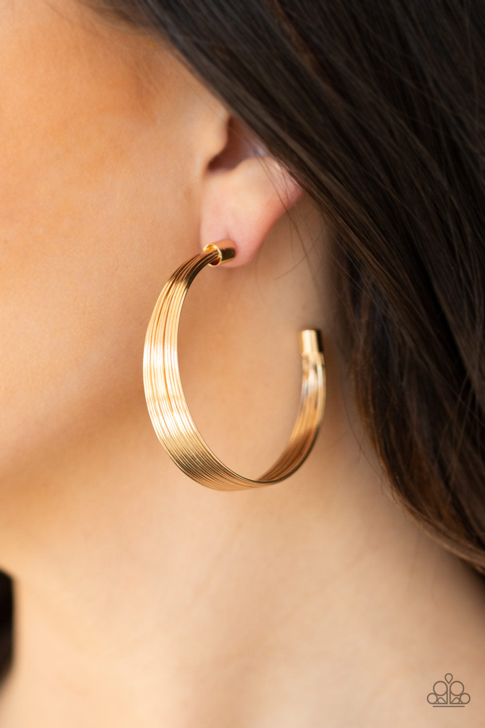 Live Wire - Gold Paparazzi Earrings