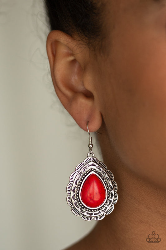 Mountain Mover - Red Paparazzi Earrings