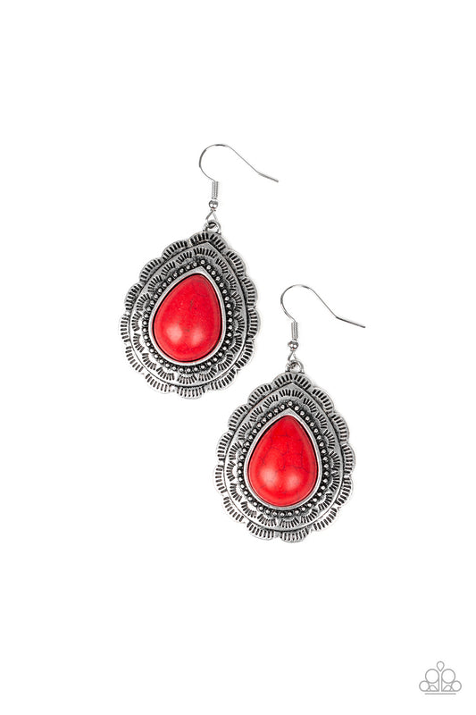 Mountain Mover - Red Paparazzi Earrings