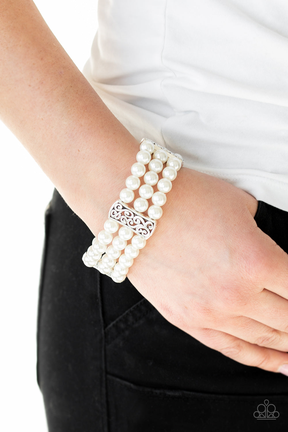 Ritzy Ritz - White Paparazzi Bracelet