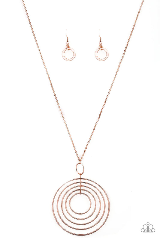 Running Circles In My Mind - Rose Gold Paparazzi Necklace
