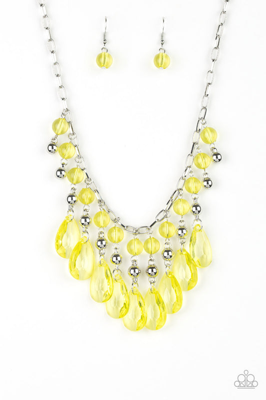 Beauty School Drop Out - Yellow Paparazzi Necklace