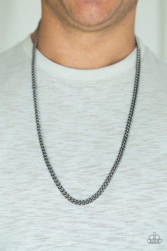 First Rule Of Fight Club - Black Urban Paparazzi Necklace