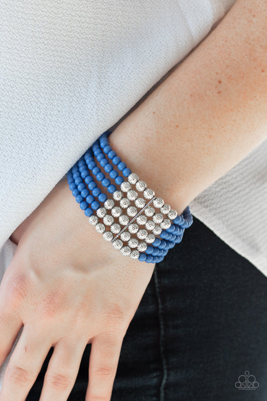 LAYER It On Thick - Blue Paparazzi Bracelet