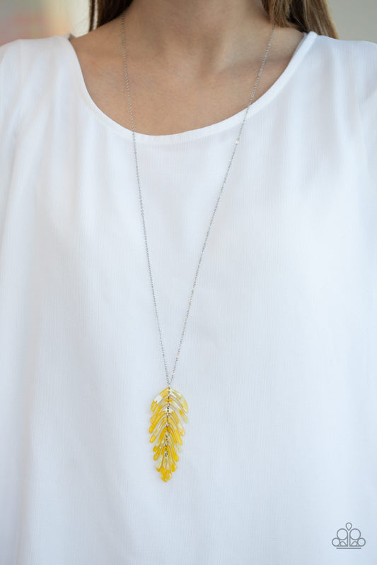 She QUILL Be Loved - Yellow Paparazzi Necklace