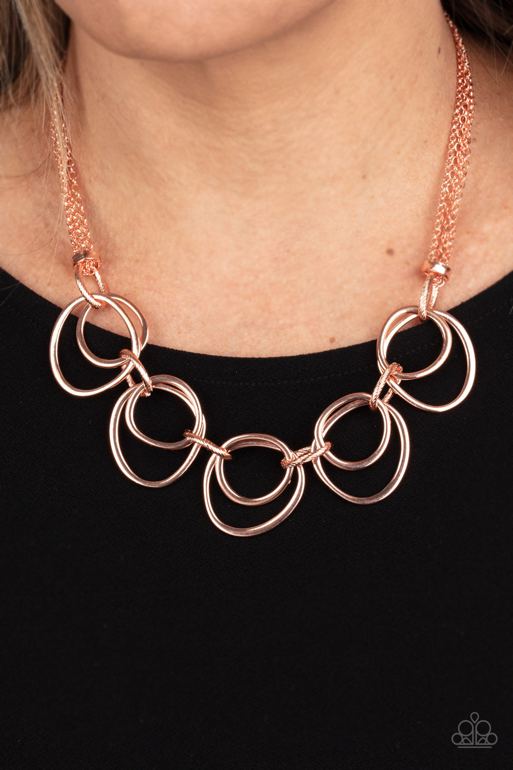 Asymmetrical Adornment - Copper Paparazzi Necklace