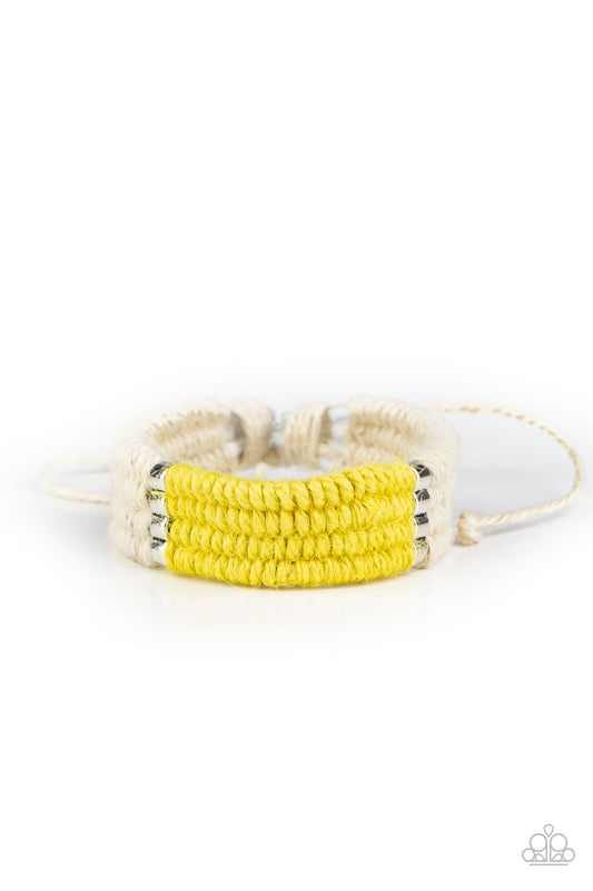 Hot Cross BUNGEE - Yellow Paparazzi Bracelet