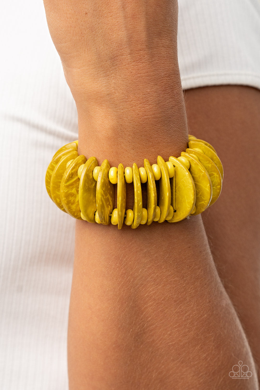 Tropical Tiki Bar - Yellow Paparazzi Bracelet