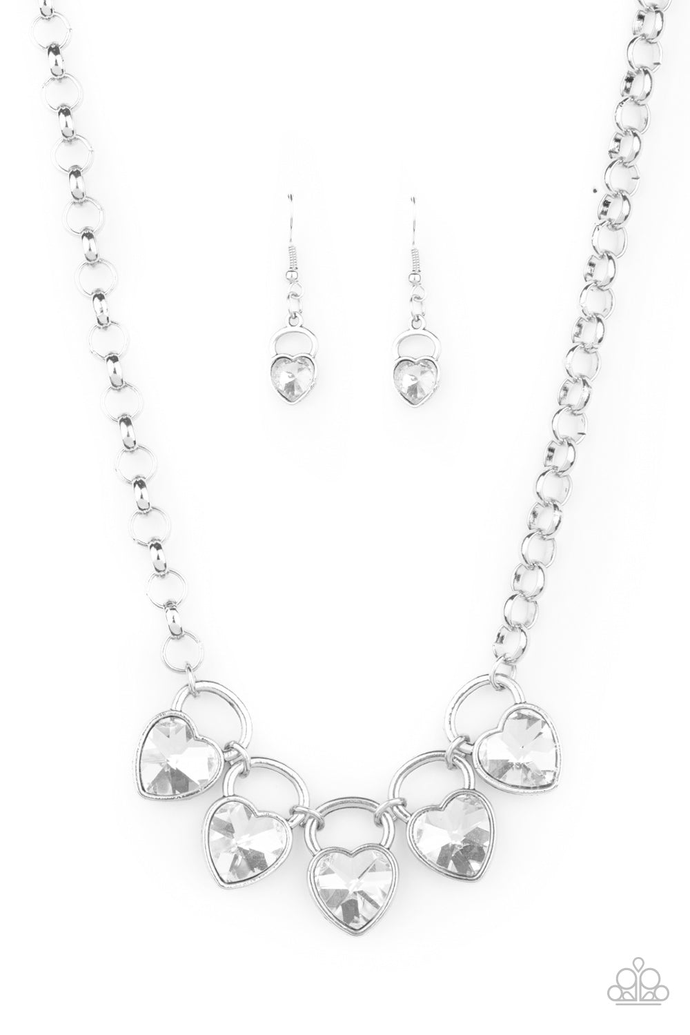 HEART On Your Heels - White Paparazzi Necklace