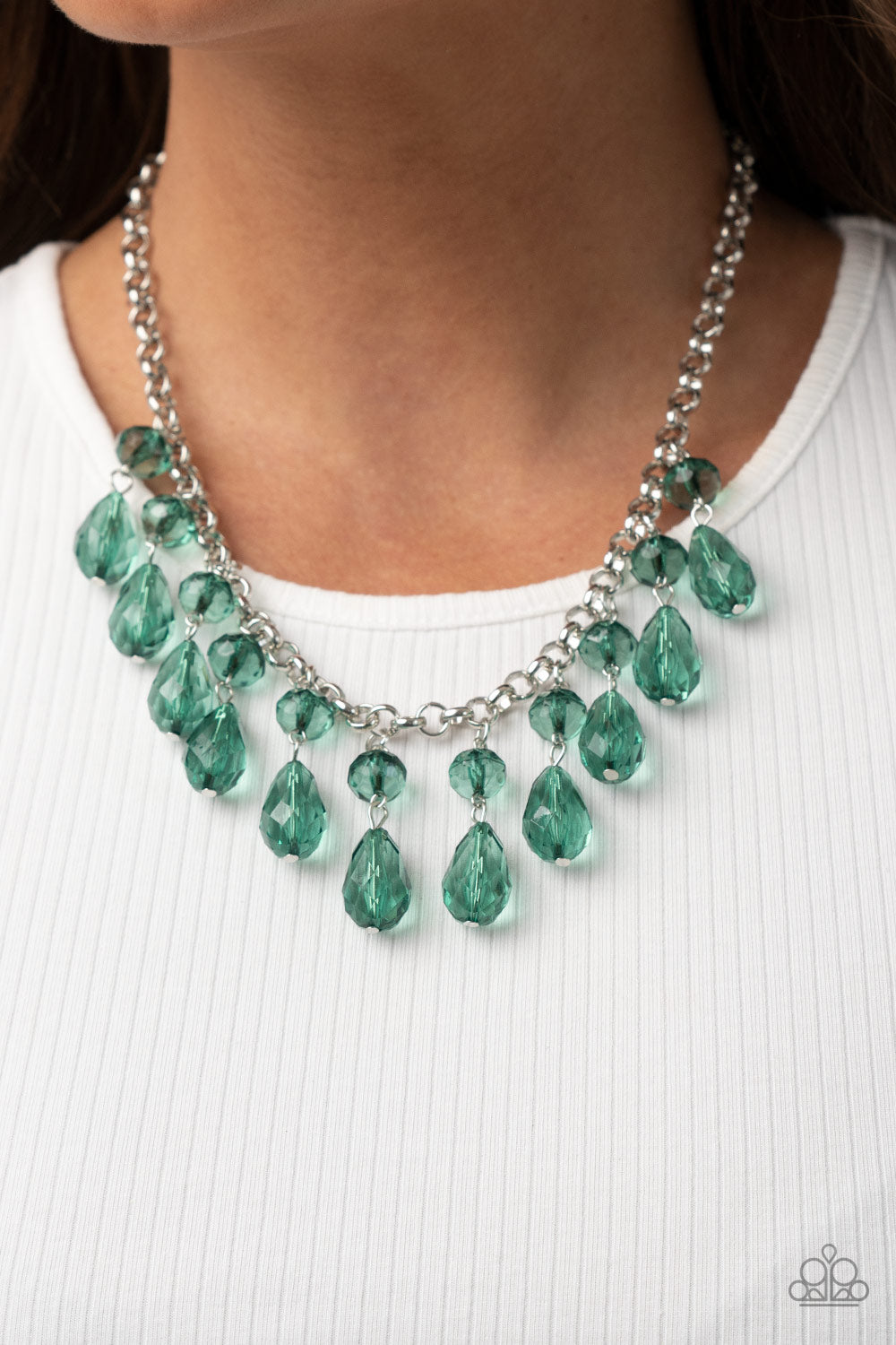 Crystal Enchantment - Green Paparazzi Necklace