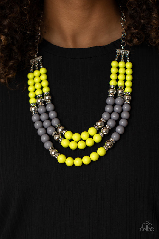 BEAD Your Own Drum - Yellow Paparazzi Necklace