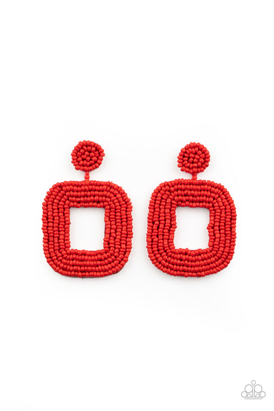 Beaded Bella - Red Paparazzi Earrings