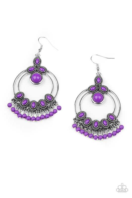 Palm Breeze - Purple Paparazzi Earrings