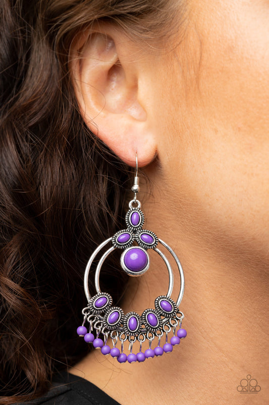 Palm Breeze - Purple Paparazzi Earrings