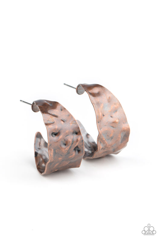 Put Your Best Face Forward - Copper Paparazzi Earrings
