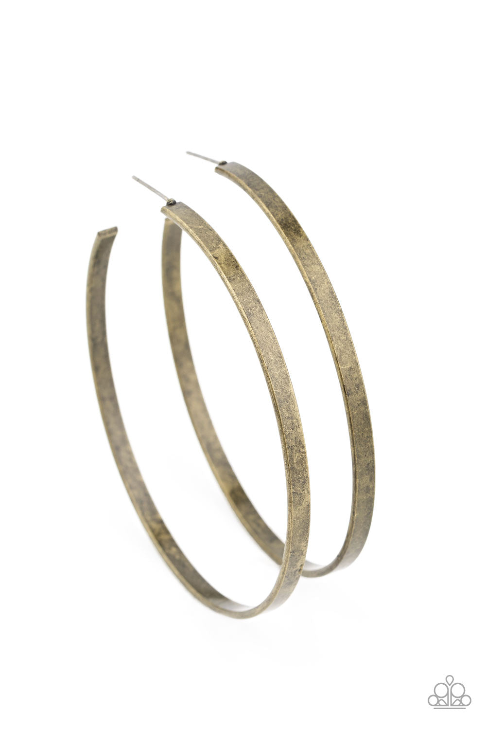 Lean Into The Curves - Brass Paparazzi Earrings