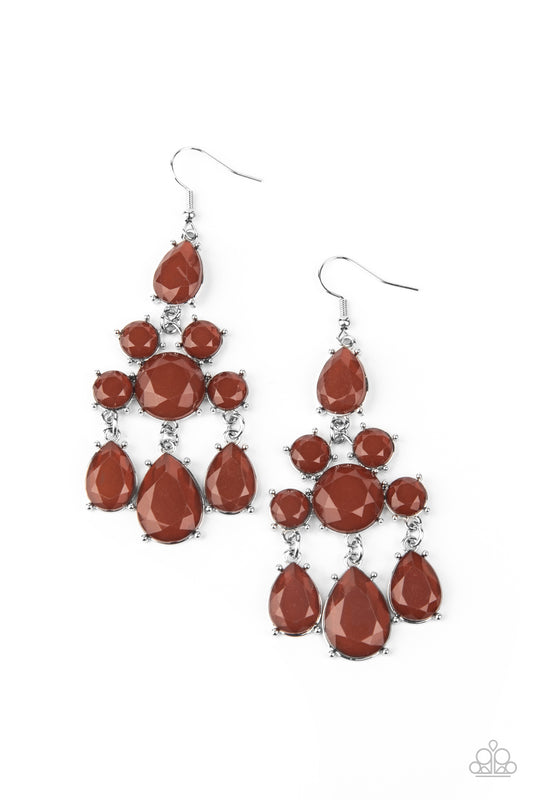 Afterglow Glamour - Brown Paparazzi Earrings