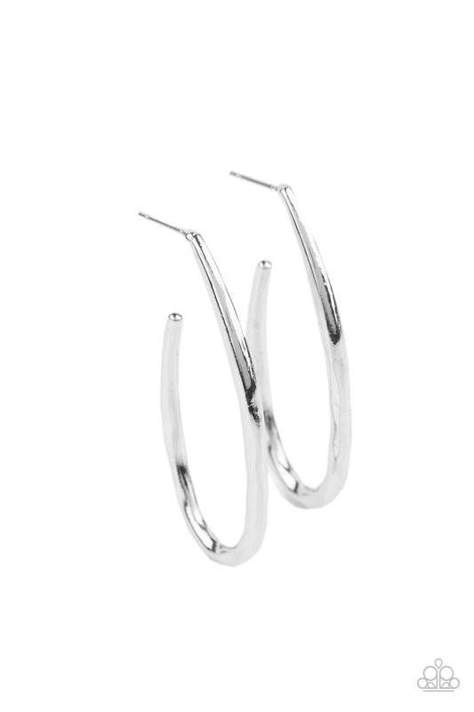 Totally Hooked - Silver Paparazzi Earrings