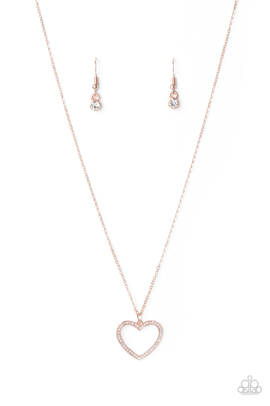GLOW by Heart - Rose Gold Paparazzi Necklace