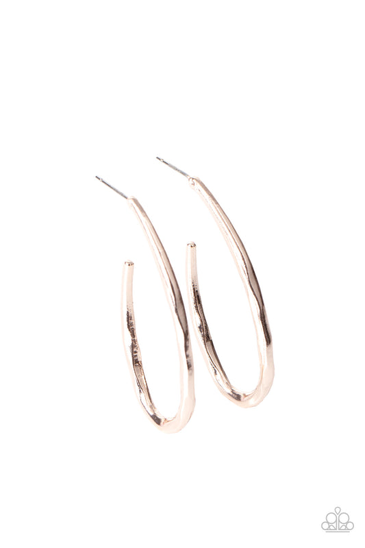 Totally Hooked - Rose Gold Paparazzi Earrings