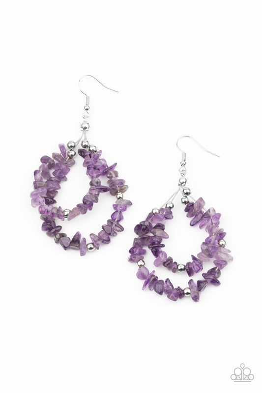 Canyon Rock Art - Purple - Paparazzi Earrings