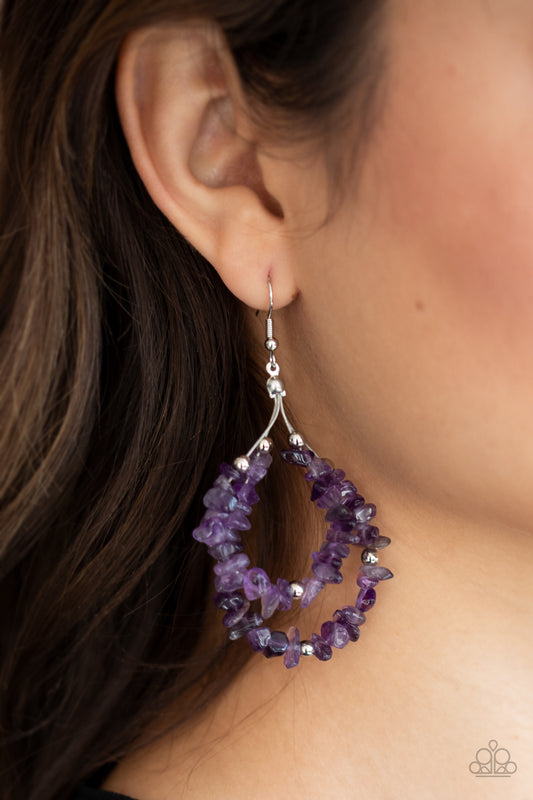 Canyon Rock Art - Purple - Paparazzi Earrings