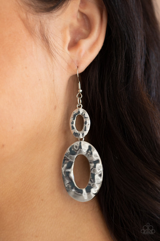 Bring On The Basics - Silver Paparazzi Earrings