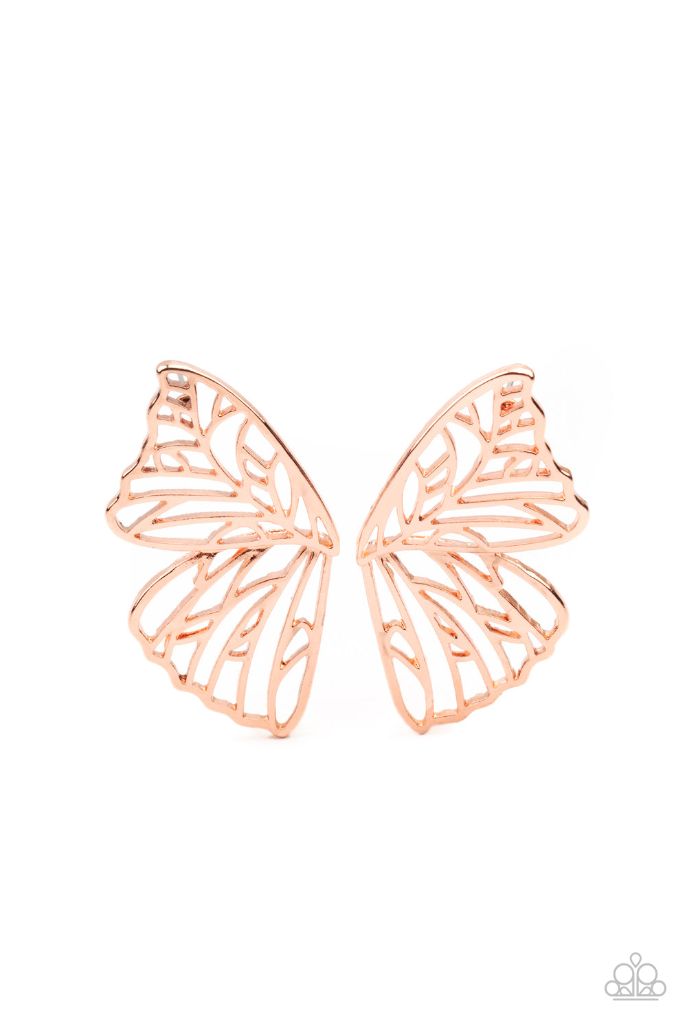 Butterfly Frills - Copper Paparazzi Earrings