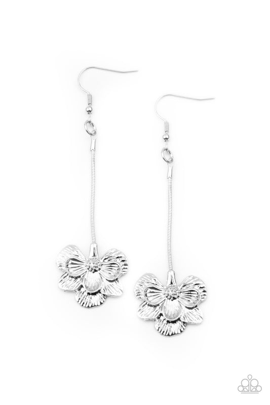 Opulently Orchid - Silver Paparazzi Earrings