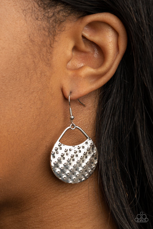 Im Sensing a Pattern Here - Silver Paparazzi Earrings