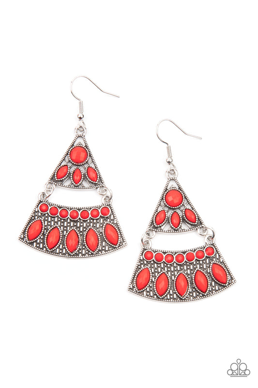 Desert Fiesta - Red Paparazzi Earrings