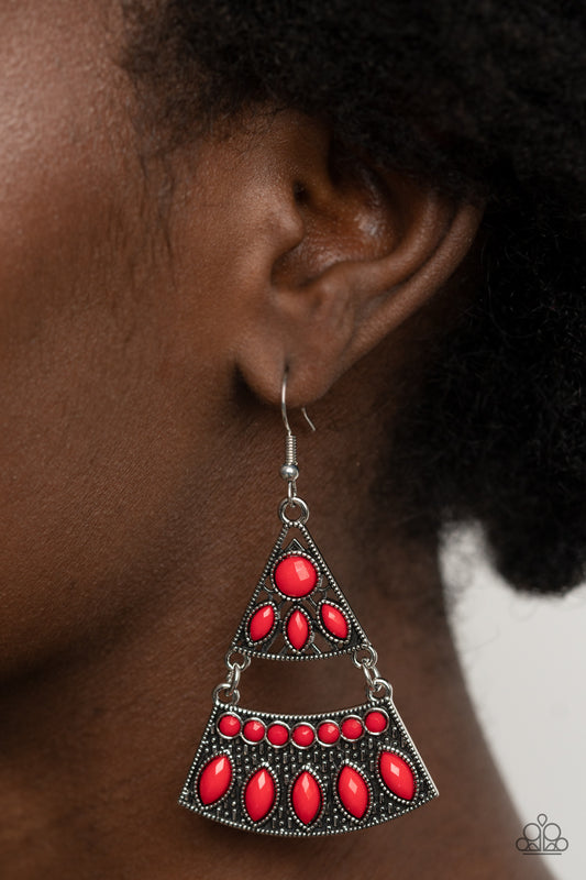 Desert Fiesta - Red Paparazzi Earrings