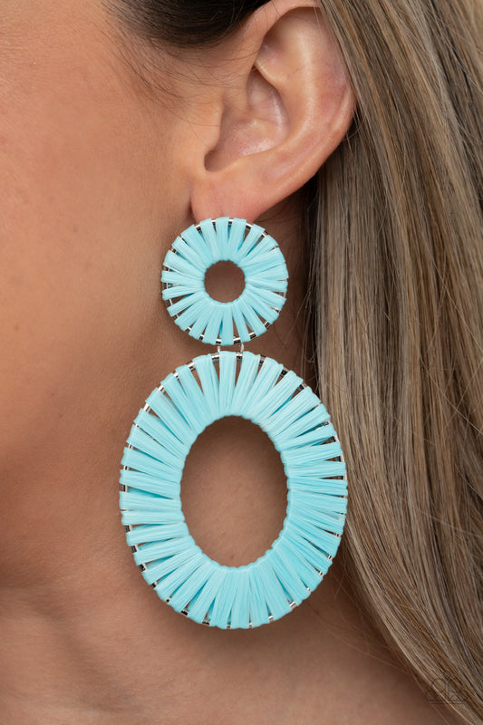 Foxy Flamenco - Blue Paparazzi Earrings
