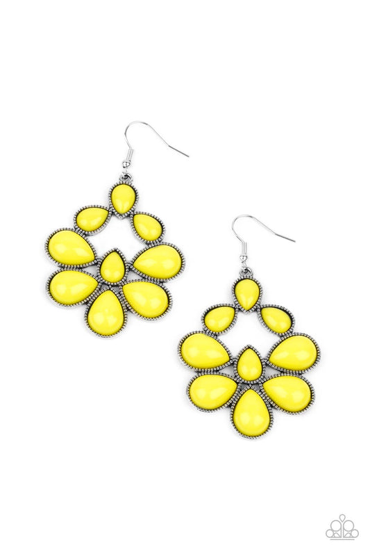 In Crowd Couture - Yellow Paparazzi Earrings