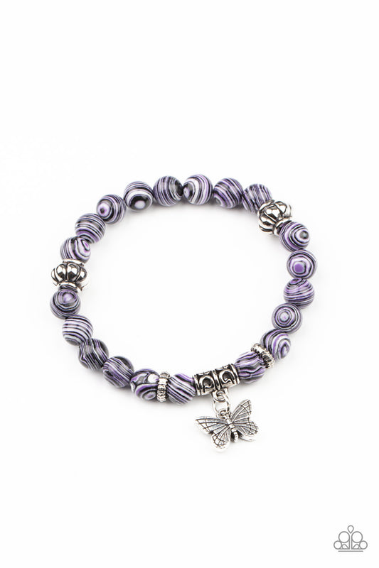 Butterfly Wishes - Purple Paparazzi Bracelet